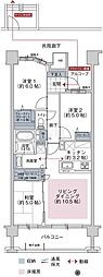 デュオヒルズ盛岡加賀野 3LDKの間取図画像