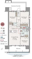 ウィザースレジデンス盛岡惣門テラス 3LDKの間取図画像
