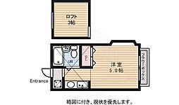 サンパレス 2階ワンルームの間取り