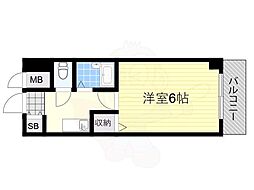 コアパレス常葉6 8階1Kの間取り