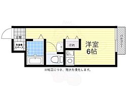 ハイツタナベNo.1 1階ワンルームの間取り