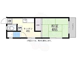 宮城荘 2階1DKの間取り
