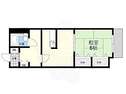 武蔵野第2パークマンション 1階1DKの間取り