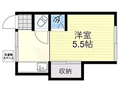 ＴＯＳＣＡＮＡ2 2階ワンルームの間取り