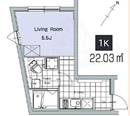 EXAM吉祥寺 3階ワンルームの間取り