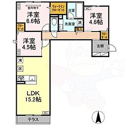 D-comodo小金井貫井北町 1階3LDKの間取り