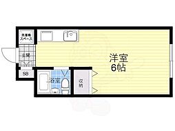 ハイムウィステリア西久保 1階ワンルームの間取り