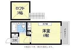 サンローズ三鷹台B ワンルームの間取図画像