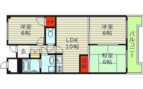 エステート関目 ｜大阪府大阪市城東区関目５丁目(賃貸マンション3LDK・4階・67.00㎡)の写真 その2