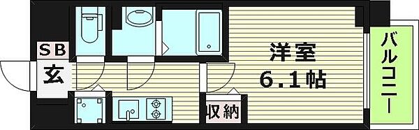 スワンズシティ大阪城ノース ｜大阪府大阪市城東区新喜多１丁目(賃貸マンション1K・6階・22.23㎡)の写真 その2