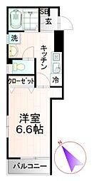 ミリアビタＮｏ．16 1階1Kの間取り