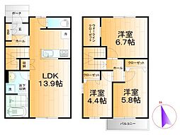 RIN'S MAISONNETTE 3LDKの間取図画像