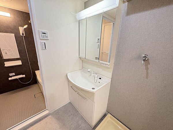一日の始まりの朝、歯磨きをしたりメイクや髪をセットしたり・・・使いやすさが考えられた3面鏡です♪