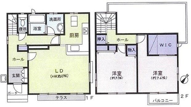 久喜市松永1丁目(2SLDK)の間取り