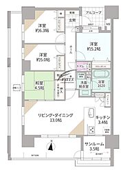 アンピール武之橋 4LDKの間取図画像