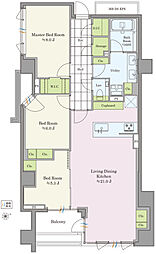 パークナード代官山 3LDKの間取図画像