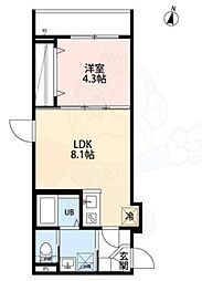 yui terrace2 1階1LDKの間取り