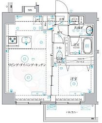 ベルシードα押上イースト 3階1LDKの間取り
