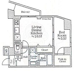 アイルイマージュ押上イースト 5階1LDKの間取り