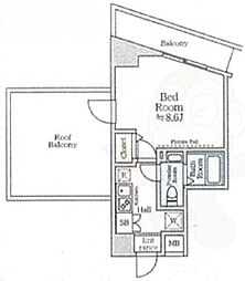 アイルイマージュ押上イースト 6階1Kの間取り