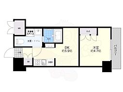 セジョリ墨田EAST3 6階1DKの間取り