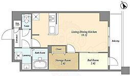 アルファコート曳舟2 1SLDKの間取図画像