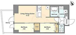 グランカーサ曳舟II 2LDKの間取図画像