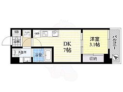 パークアクシス押上テラス 1DKの間取図画像