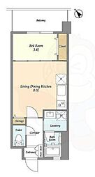 ウィルテラス押上 1DKの間取図画像