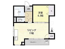 ウエダビルコーポウエダ 1LDKの間取図画像