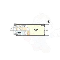 アルファコート青砥 1Kの間取図画像