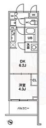 LIME RESIDENCE HIKIFUNE 1DKの間取図画像