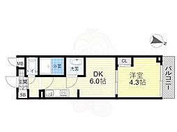 LIME RESIDENCE HIKIFUNE 1DKの間取図画像