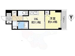 PASEO本所吾妻橋 1DKの間取図画像