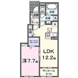ブーケ 1階1LDKの間取り