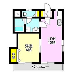 トドコロ21 2階1LDKの間取り