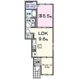 Ｋ−ＰＬＡＺＡ　II 1階1LDKの間取り