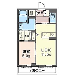グランメゾン 2階1LDKの間取り