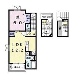 サニーアヴェニュー 3階1LDKの間取り