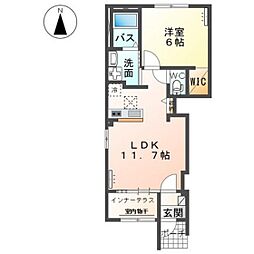 シェモア 101 1階1LDKの間取り