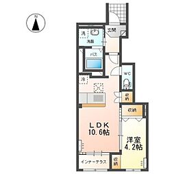 ピノ　リブロ 103 1階1LDKの間取り