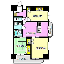 セントラルヒルズ高崎 3LDKの間取図画像