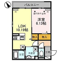 コンフォート上和田 1LDKの間取図画像