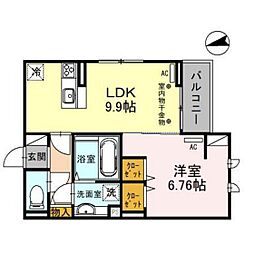 セッティエーム高崎A 1LDKの間取図画像