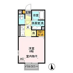 HanaSaku 1Kの間取図画像