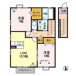 グリーンハウスC 2LDKの間取図画像