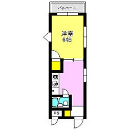 アーバンハイツ21 1Kの間取図画像