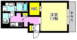 ZEST成田町 1Kの間取図画像