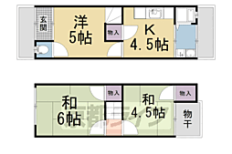 中京区西ノ京右馬寮町貸家 3DKの間取り