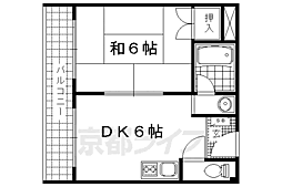 ル・松尾 4階1DKの間取り